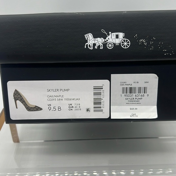 Coach Skyler Monogram Jacquard Pumps Oak Maple - Picture 14 of 15